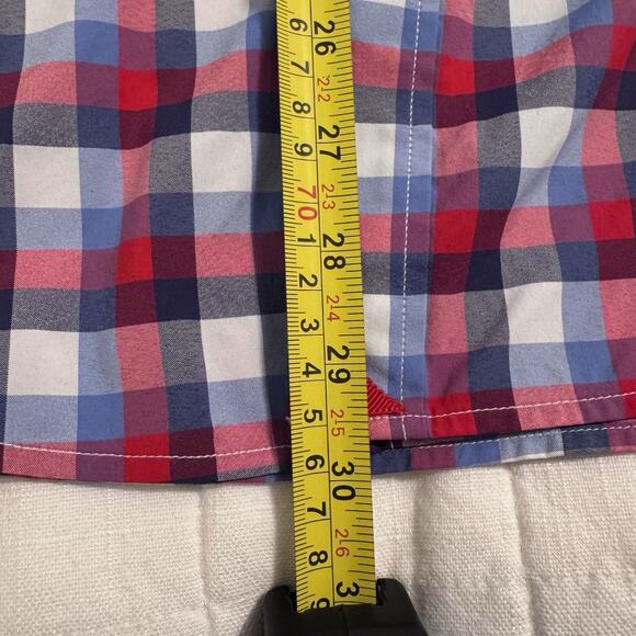 UNTUCKit‎ Shirt Button Down Red/Blue Plaid Long Sleeve Men’s Size 2XL XXL Nylon - Picture 6 of 8